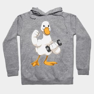 Duck at Bodybuilding with Dumbbell Hoodie